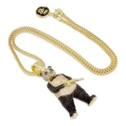 Panda Man Necklace -King Ice panda man necklace king ice 32249497354415