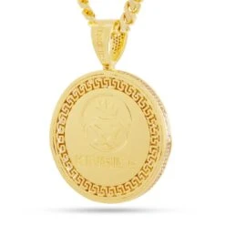 Peace And Love Medallion Necklace -King Ice peace and love medallion necklace king ice 31689181790383
