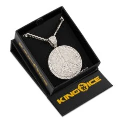 Peace And Love Medallion Necklace -King Ice peace and love medallion necklace king ice 31689184084143