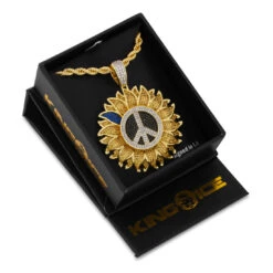 Peace For Ukraine Necklace -King Ice peace for ukraine necklace 14k gold 2 4 king ice 35801402278063