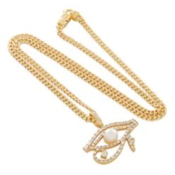 Pearl Of Wisdom Eye Of Ra Necklace -King Ice pearl of wisdom eye of ra necklace king ice 37169228349615