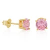 Pink Brilliant-Cut Stud Earrings