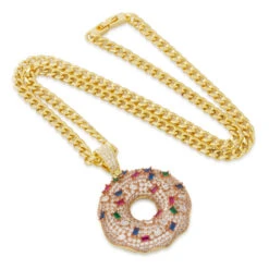 Pink Donut Necklace 14 Pink Donut Necklace -King Ice pink donut necklace 14k gold 1 5 king ice 35656816361647