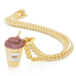 Slurpee® X King Ice - Pink Slurpee® Necklace -King Ice pink slurpee necklace 14k gold king ice 36530600116399