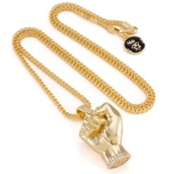 Power Fist Necklace -King Ice power fist necklace 14k gold 1 8 king ice 14881222524982