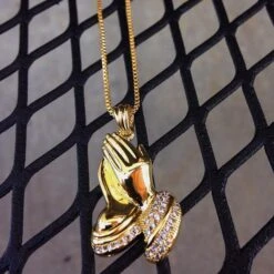 Praying Hands Emoji Necklace -King Ice praying hands emoji necklace king ice 14884027793462