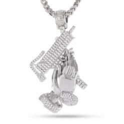 Praying Hands Of Defense Necklace -King Ice praying hands of defense necklace king ice 35226462224559
