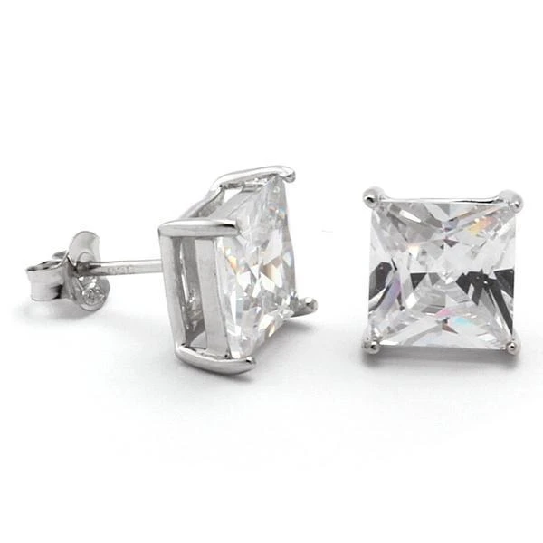 Princess-Cut Stud Earrings 2 Princess-Cut Stud Earrings - Image 2