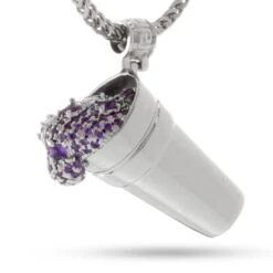 Purple Drank Necklace -King Ice purple drank necklace white gold 1 4 king ice 30526026580143