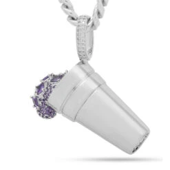 Purple Drank Necklace -King Ice purple drank necklace white gold 2 4 king ice 30522272546991