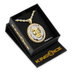 Roaring Lion Medallion Necklace -King Ice roaring lion medallion necklace king ice 30518422634671