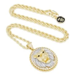 Roaring Lion Medallion Necklace -King Ice roaring lion medallion necklace king ice 30518552297647