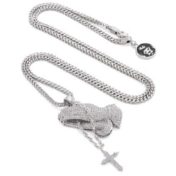 Rosary Praying Hands Necklace -King Ice rosary praying hands necklace king ice 30530961637551