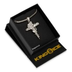 Rose Thorned Cross Necklace 16 Rose Thorned Cross Necklace -King Ice rose thorned cross necklace king ice 30529935442095