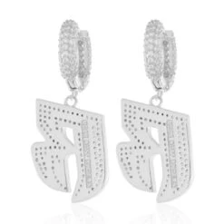 Ruff Ryders X King Ice - Hanging Logo Earrings -King Ice ruff ryders x king ice hanging logo earrings king ice 35020104630447