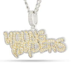 Ruff Ryders X King Ice - Young Ryders Necklace -King Ice ruff ryders x king ice young ryders necklace gold plated white gold 1 7 king ice 35020154831023