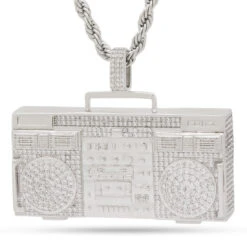 RUN DMC X King Ice - Ghetto Blaster Necklace -King Ice run dmc x king ice ghetto blaster necklace white gold 1 9 king ice 30540077793455