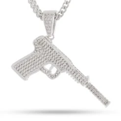Silencer Necklace -King Ice silencer necklace white gold 1 7 king ice 31983400288431