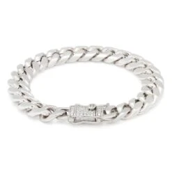 Solid Gold 10mm Miami Cuban Link Bracelet -King Ice solid gold 10mm miami cuban link bracelet 14k gold 8 king ice 37842892718255