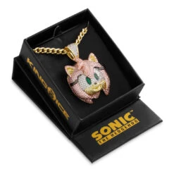 Sonic The Hedgehog X King Ice - Amy Necklace -King Ice sonic the hedgehog x king ice amy necklace gold plated 14k gold 2 king ice 34895222767791