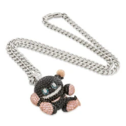Sonic The Hedgehog X King Ice - Dark Chao Necklace -King Ice sonic the hedgehog x king ice dark chao necklace gold plated black gold king ice 34895246852271