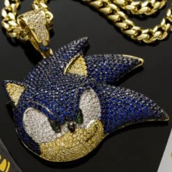 Sonic The Hedgehog X King Ice - Sonic Necklace -King Ice sonic the hedgehog x king ice sonic necklace gold plated 14k gold 2 king ice 30529640399023