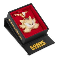 Sonic The Hedgehog X King Ice - Super Shadow Necklace -King Ice sonic the hedgehog x king ice super shadow necklace white gold 2 king ice 36953076170927