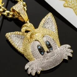 Sonic The Hedgehog X King Ice - Tails Necklace -King Ice sonic the hedgehog x king ice tails necklace gold plated 14k gold 2 4 king ice 30529549697199
