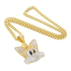 Sonic The Hedgehog X King Ice - Tails Necklace -King Ice sonic the hedgehog x king ice tails necklace gold plated 14k gold 2 4 king ice 30529585414319