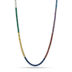 Sonic The Hedgehog X King Ice - 4mm Chaos Emerald Tennis Chain -King Ice sonic x king ice 4mm chaos emerald tennis chain gold plated black gold 20 king ice 36570400522415