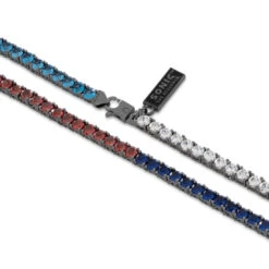 Sonic The Hedgehog X King Ice - 4mm Chaos Emerald Tennis Chain -King Ice sonic x king ice 4mm chaos emerald tennis chain king ice 36570400391343