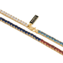 Sonic The Hedgehog X King Ice - 4mm Chaos Emerald Tennis Chain -King Ice sonic x king ice 4mm chaos emerald tennis chain king ice 36570400456879