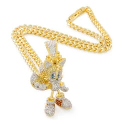 Sonic The Hedgehog X King Ice - Flying Tails Necklace -King Ice sonic x king ice flying tails necklace 14k gold 2 2 king ice 33123563536559