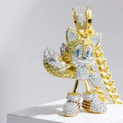 Sonic The Hedgehog X King Ice - Flying Tails Necklace -King Ice sonic x king ice flying tails necklace 14k gold 2 2 king ice 33135109144751