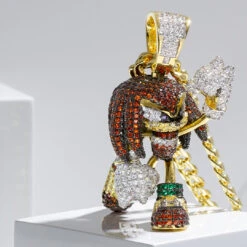 Sonic The Hedgehog X King Ice - Strong Knuckles Necklace -King Ice sonic x king ice strong knuckles necklace 14k gold 2 1 king ice 33135062450351