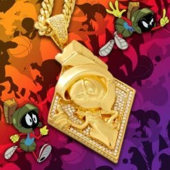Space Jam X King Ice - Marvin The Martian Necklace -King Ice space jam x king ice marvin the martian necklace king ice 30525216456879