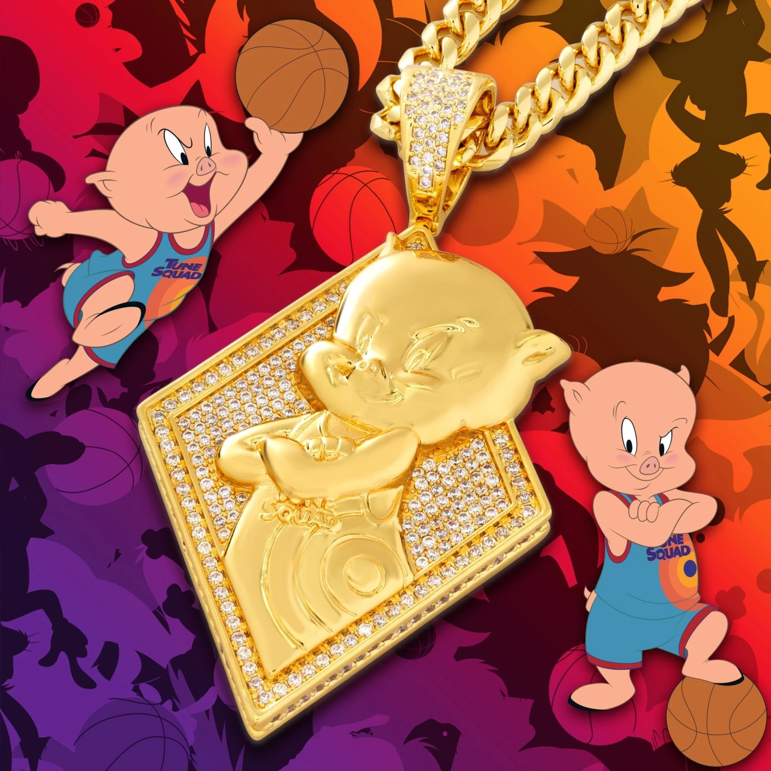 Space Jam X King Ice - Porky Pig Necklace 5 Space Jam X King Ice - Porky Pig Necklace - Image 5