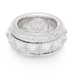 Spike-Studded Icy Spinner Ring 7 Spike-Studded Icy Spinner Ring -King Ice spike studded icy spinner ring king ice 37412371988655