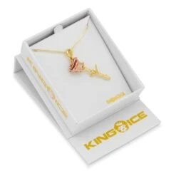 Sterling Silver Roses Are Red Necklace -King Ice sterling silver roses are red necklace 14k gold 1 6 king ice 30549548826799
