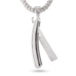 Straight RZR Barber Shop Necklace -King Ice straight rzr barber shop necklace king ice 14870674702390