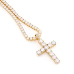 Tennis Cross Necklace -King Ice tennis cross necklace king ice 30555409219759