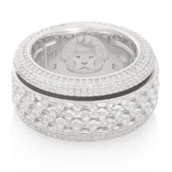 Triple-Row Icy Spinner Ring 7 Triple-Row Icy Spinner Ring -King Ice triple row icy spinner ring king ice 37387742412975