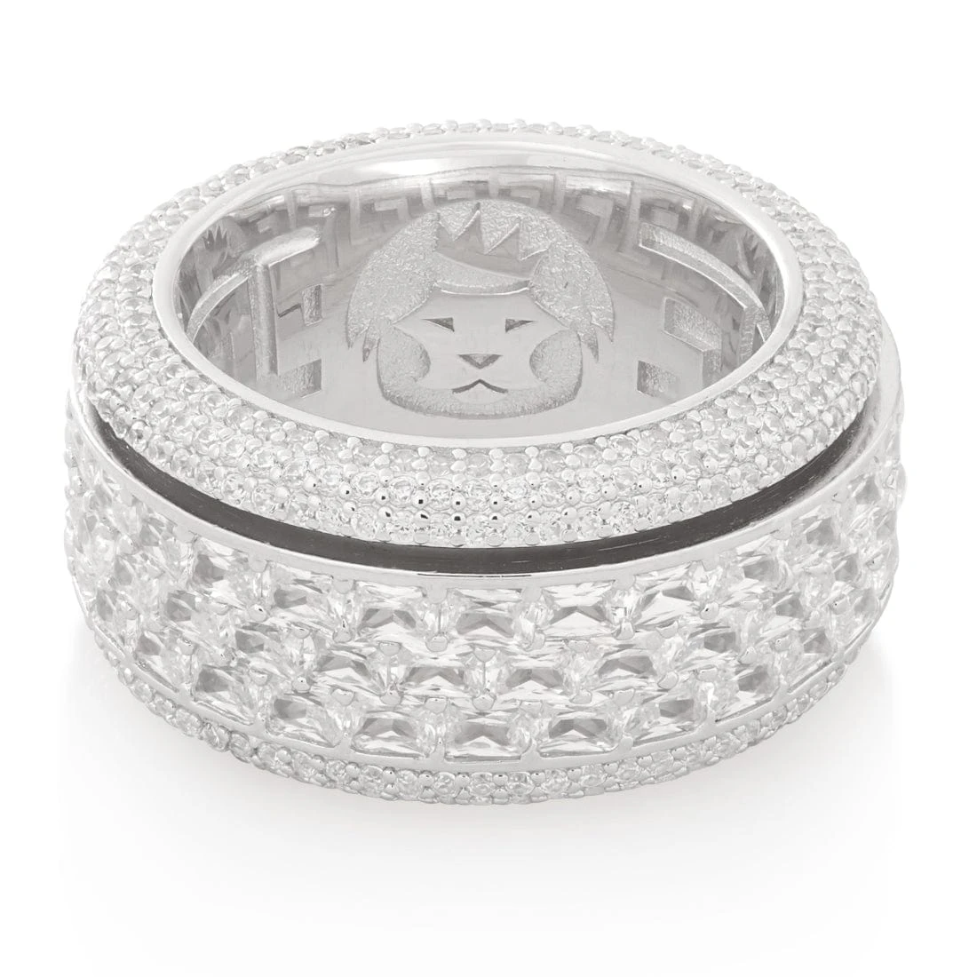 Triple-Row Icy Spinner Ring 4 Triple-Row Icy Spinner Ring - Image 4