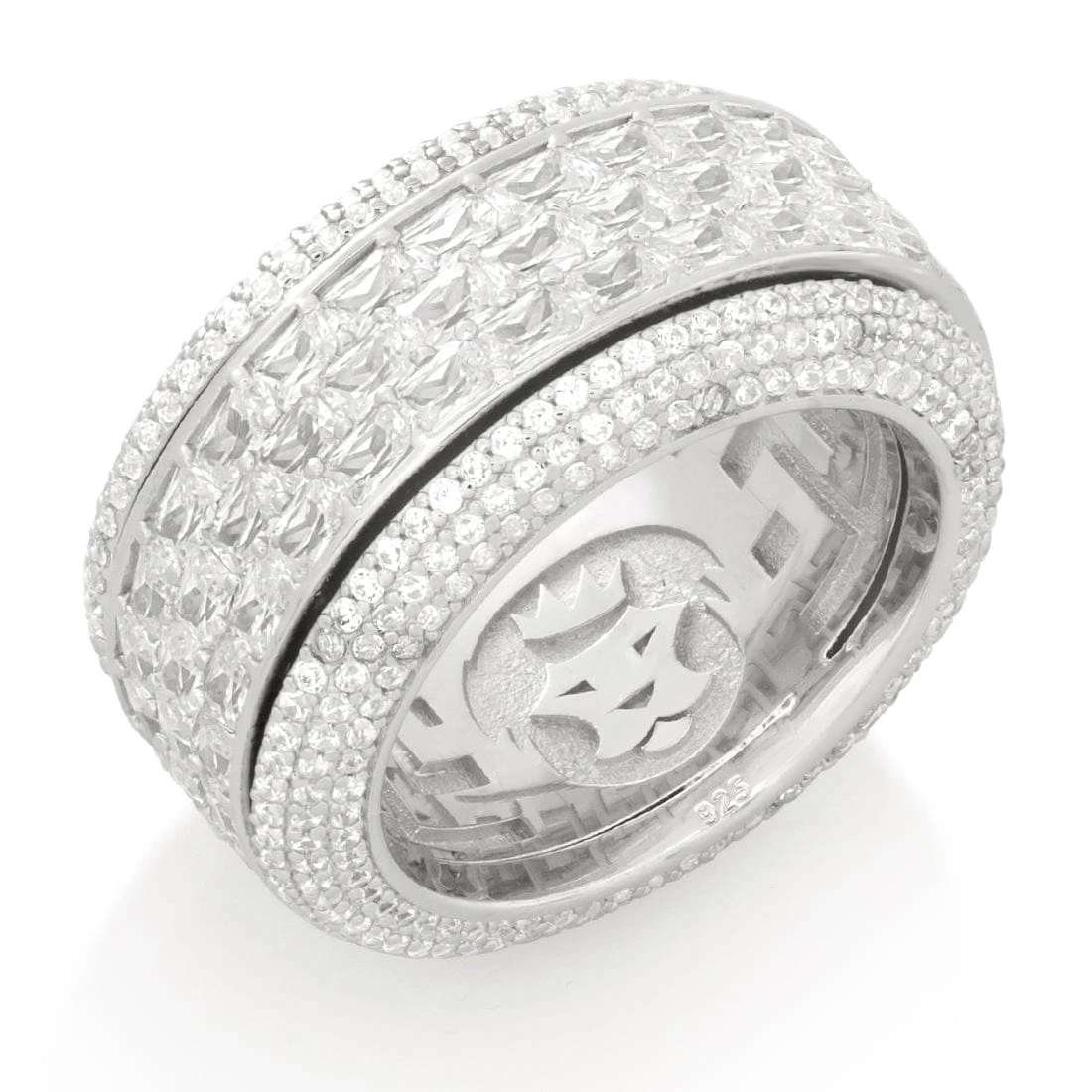 Triple-Row Icy Spinner Ring 3 Triple-Row Icy Spinner Ring - Image 3