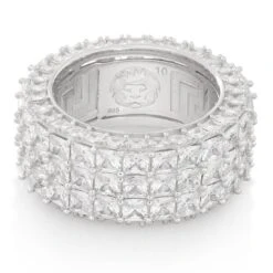 Triple-Row Signet Ring 12 Triple-Row Signet Ring -King Ice triple row signet ring king ice 37343264047279