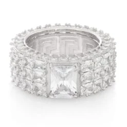 Triple-Row Signet Ring 13 Triple-Row Signet Ring -King Ice triple row signet ring king ice 37343264276655