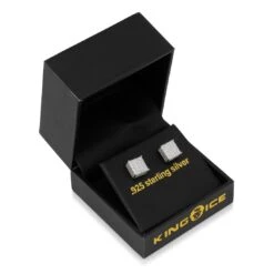 Triple-Row Stud Earrings -King Ice triple row stud earrings king ice 30595347087535