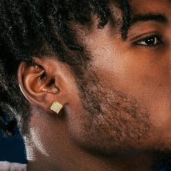 Triple-Row Stud Earrings -King Ice triple row stud earrings king ice 32248920670383