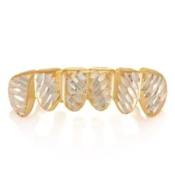 Two-Tone Faceted Grillz -King Ice two tone faceted grillz two tone bottom king ice 30566359859375