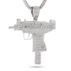 Uzi Necklace -King Ice uzi necklace white gold 2 king ice 30599560298671